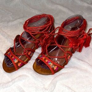 Shutz Embroidered Sandals Size 5.5